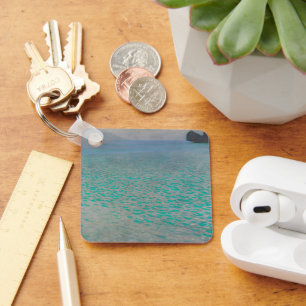 On Lake Attersee by Gustav Klimt, Vintage Fine Art Key Ring