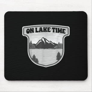 On Lake Time Fishing Boating Mouse Mat