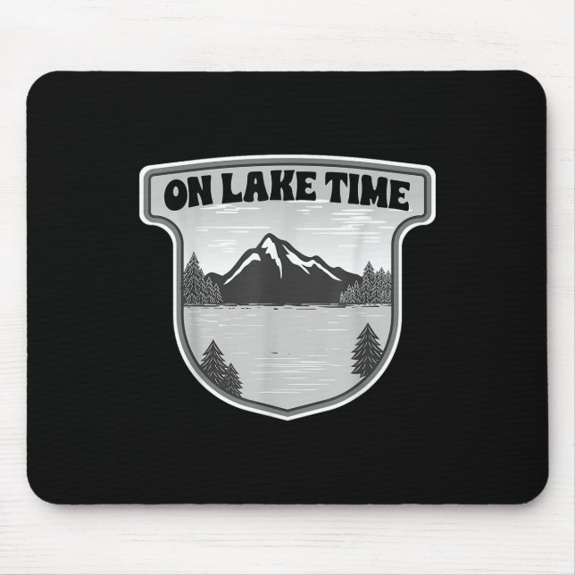 On Lake Time Fishing Boating  Mouse Mat (Front)