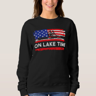 On Lake Time Retro Boating Kayaking Canoeing Kayak Sweatshirt