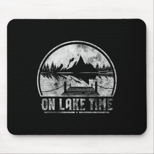 On Lake Time Summer Boating And Fishing Mouse Mat