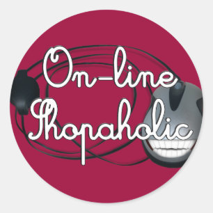 On-Line  Shopaholic Classic Round Sticker