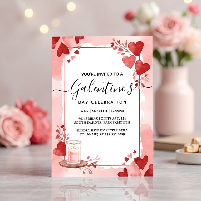 On Love Cute Wife Teen Girl Galentines Day Holiday Invitation (Creator Uploaded)