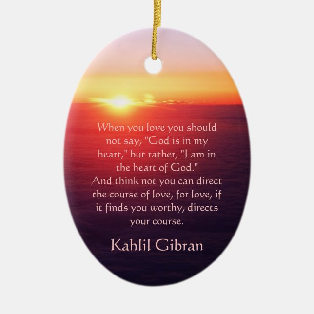 On Love - The Prophet by Kahlil Gibran Ceramic Tree Decoration (Front)