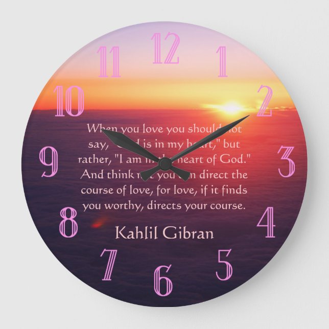 On Love - The Prophet by Kahlil Gibran Large Clock (Front)