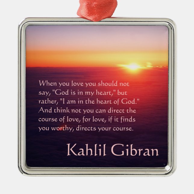 On Love - The Prophet by Kahlil Gibran Metal Tree Decoration (Front)