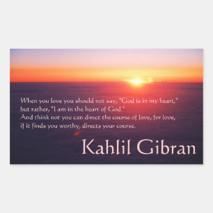 On Love - The Prophet by Kahlil Gibran Rectangular Sticker