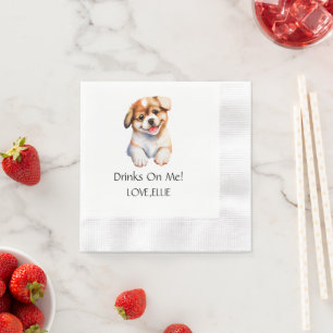 On Me Dog Engagement Cat Paw Wedding Drink  Napkin