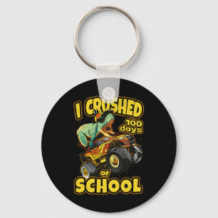 On Monster Truck I Crushed 100 Days Of School Key Ring