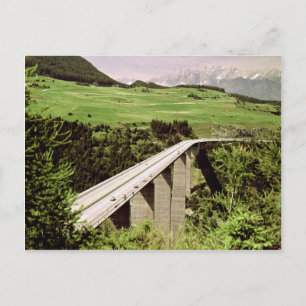 On motorway at Breener Pass between Austria and It Postcard