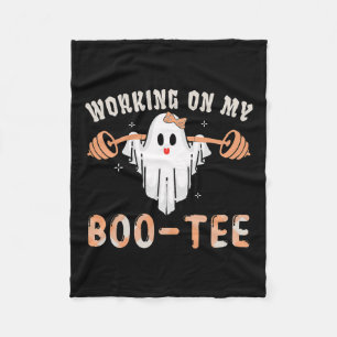 On My Bootee Ghost Boo Gym Spooky Funny Halloween Fleece Blanket
