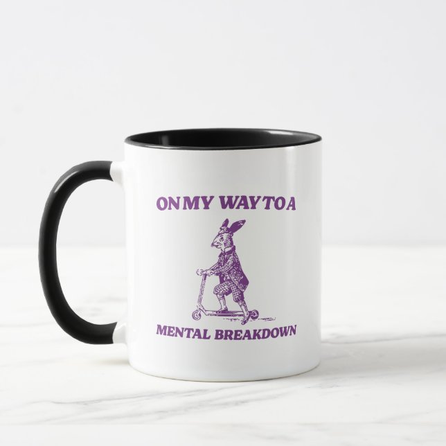 On My Way To A Mental Breakdown Rabbit Mug (Left)