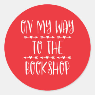 On My Way To The Bookshop Classic Round Sticker