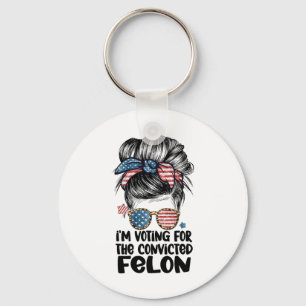 On My Way To Vote For A Felon Funny Quote Election Key Ring