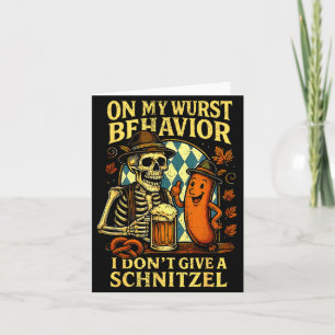 On My Wurst Behavior Funny Skeleton And Dog Card