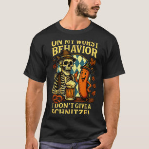 On My Wurst Behavior Funny Skeleton And Dog T-Shirt