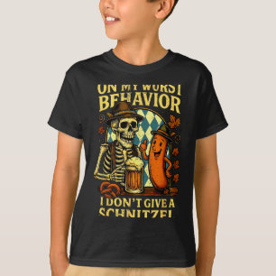 On My Wurst Behavior Funny Skeleton And Dog T-Shirt