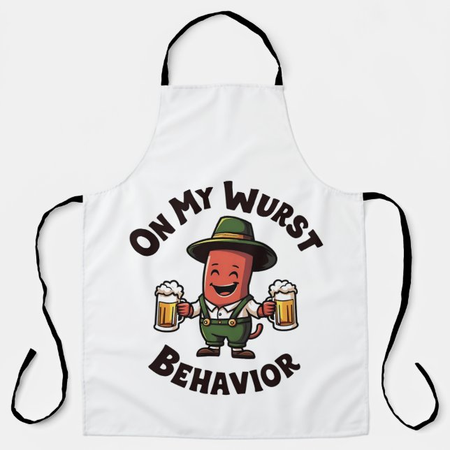 On My Wurst Behaviour Oktoberfest Funny  Apron (Front)