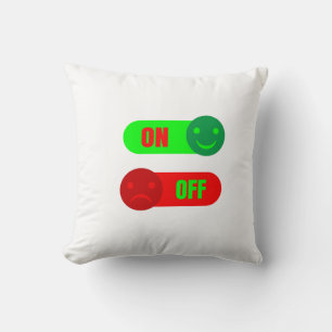 On Off Mood Switch Throw Pillow
