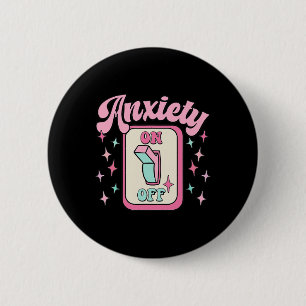 On Off Switch Fun Mental Health Awareness Retro  6 Cm Round Badge
