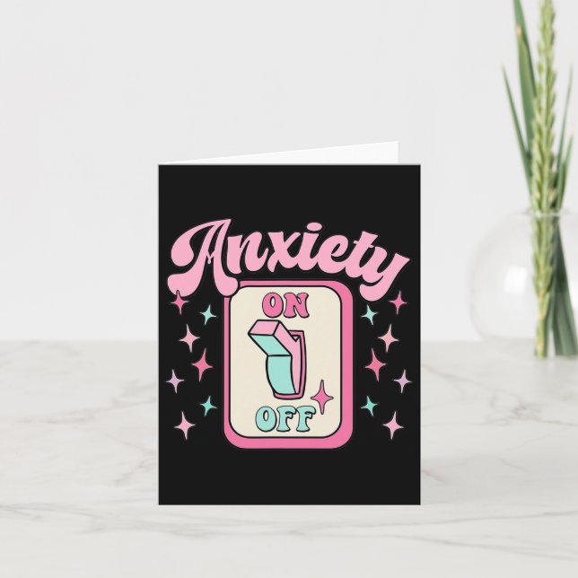 On Off Switch Fun Mental Health Awareness Retro  Card (Front)