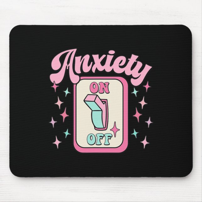 On Off Switch Fun Mental Health Awareness Retro  Mouse Mat (Front)
