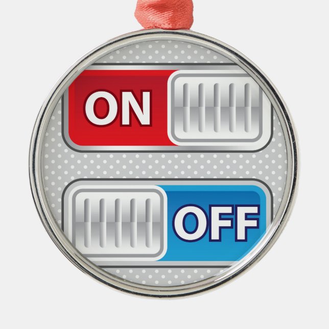 On Off Switch Web style Metal Tree Decoration (Front)