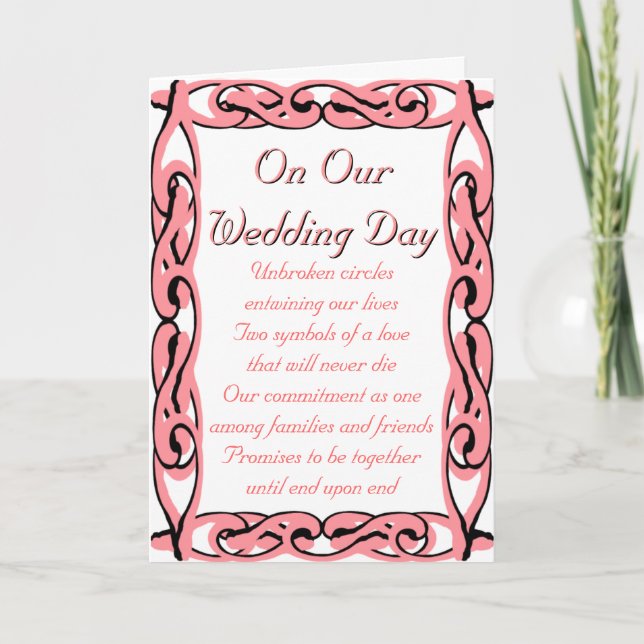 On Our Wedding Day: End Upon End Card (Front)