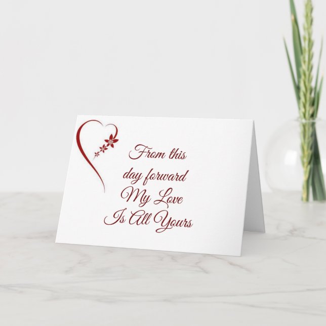 *ON OUR WEDDING DAY** to BRIDE OR GROOM Card (Front)