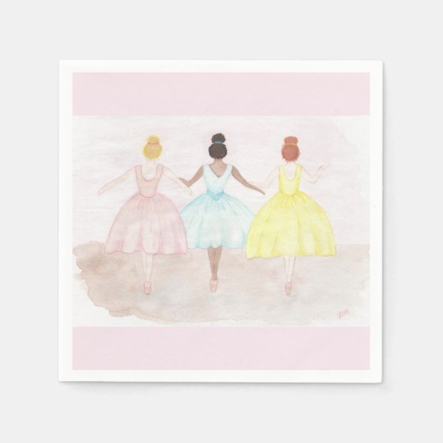 On Point Ballet Dancers Napkin (Front)