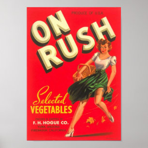 "ON RUSH" Label Poster