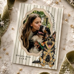 On Santa's Good List German Shepherd Holiday Card
