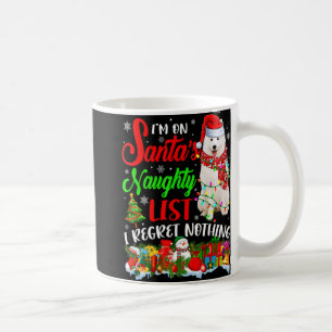 On Santas Naughty List Xmas American Eskimo Coffee Mug