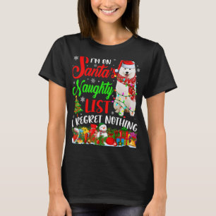 On Santas Naughty List Xmas American Eskimo T Shir T-Shirt