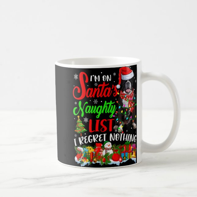 On Santas Naughty List Xmas Boxer  Coffee Mug (Right)