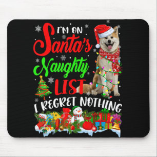 On Santas Naughty List Xmas Shiba Inu Mouse Mat