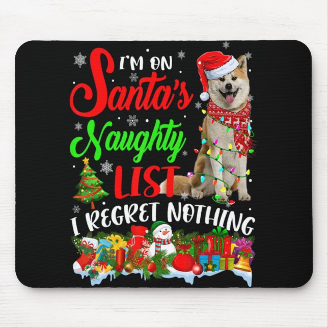 On Santas Naughty List Xmas Shiba Inu  Mouse Mat (Front)
