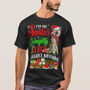 On Santas Naughty List Xmas Shiba Inu T Shirt