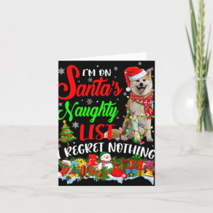 On Santas Naughty List Xmas Shiba Inu T Shirt  Card
