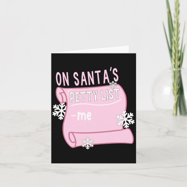 On Santa's Petty List Me Santa Christmas Design Lo Card (Front)