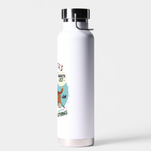 On Santa's Xmas Naughty List Regret Nothing Basset Water Bottle