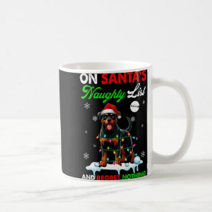 On Santa's Xmas Naughty List Regret Nothing Santa  Coffee Mug