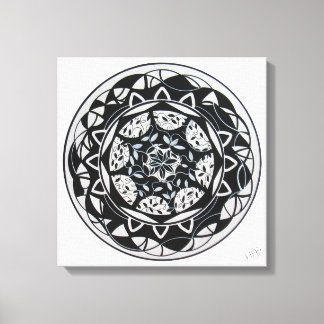 On Screen Printing Mandala Floral Serenity Panel Canvas Print