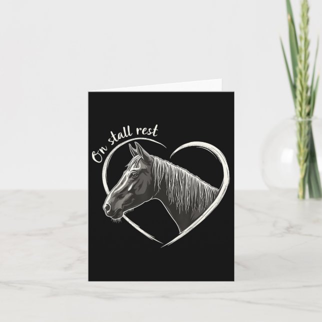 On Stall Rest , Heart Equestrian Horse Stable, Card (Front)