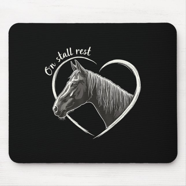On Stall Rest , Heart Equestrian Horse Stable, Mouse Mat (Front)