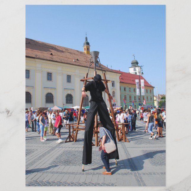 On stilts in a festival flyer (Front)