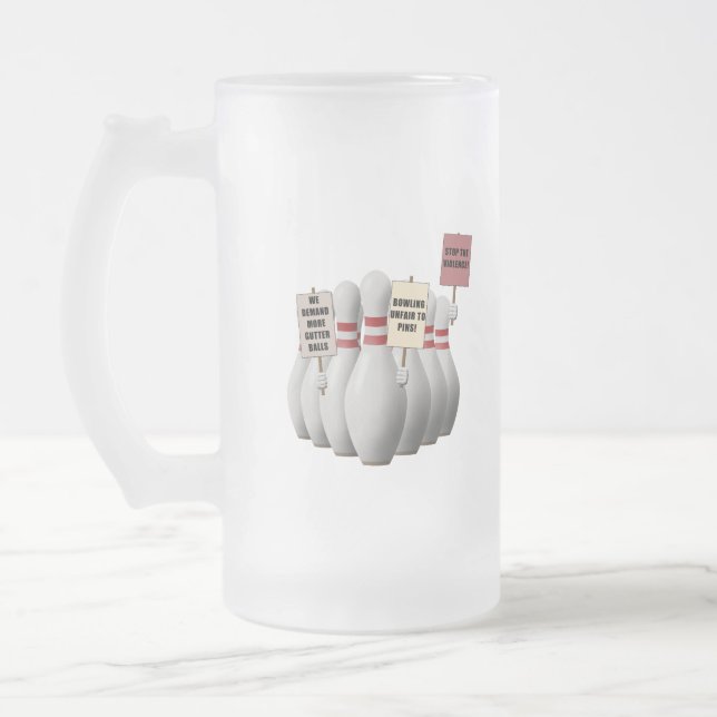 On Strike Frosted Glass Beer Mug (Left)