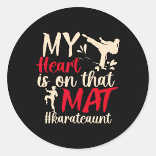 On That Mat Karate Aunt Karate Auntie 2  Classic Round Sticker