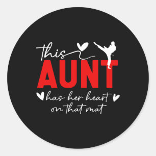 On That Mat Karate Aunt Karate Auntie Classic Round Sticker