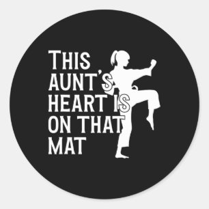 On That Mat Karate Aunt Proud Karate Auntie Classic Round Sticker
